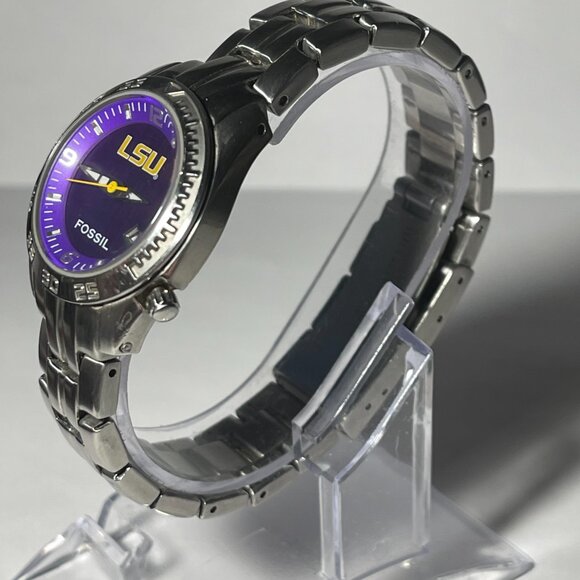 LSU Tigers NCAA Stainless-Steel Women's Watch by Fossil NEW - Picture 3 of 7